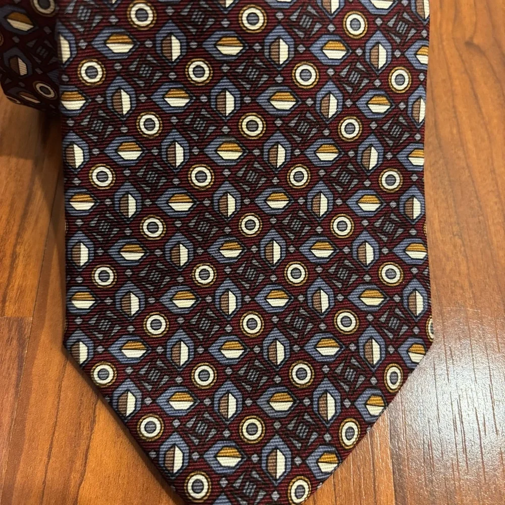 Vintage Christian Dior All Silk Tie Geometric Pattern